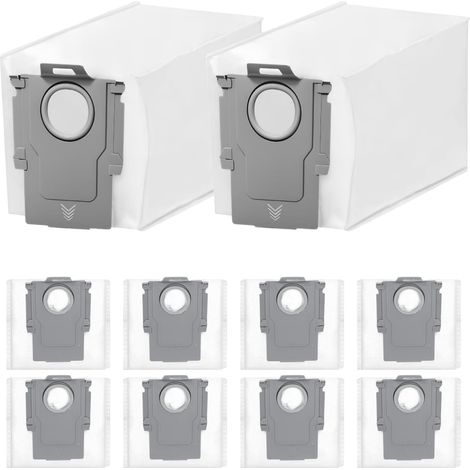 Lot de 10 sacs à poussière pour aspirateurs robots Roborock G10S/G20/S7/S8/Q5