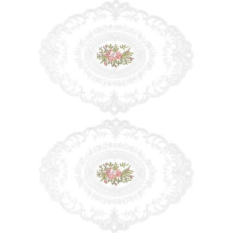 2 Stück bestickte Spitzen-Platzsets (1/3)