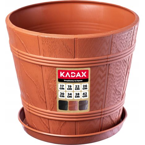 KADAX Blumentopf, Blumenkübel mit Untersetzer, Pflanzkübel, 30 cm, Terrakotta (1/5)