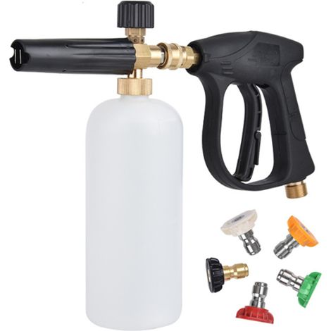 Kit nettoyeur haute pression portable pour voiture, avec jet de mousse et 5 buses de pulvérisation (1/5)