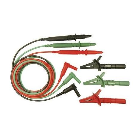 Cliff CIH29916 KIT puntali di sicurezza Spina 4 mm Sonda 1.50 m Verde, Rosso, Nero 1 pz. (1/2)