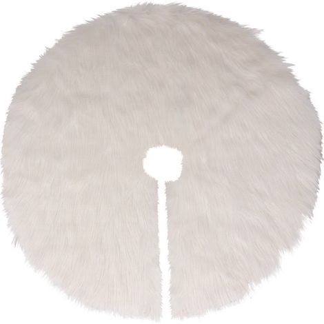 WEIHNACHTSBAUMTEPPICH 90 cm weiß FELL aus Polyester
