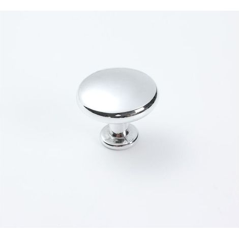 10 tiradores sólidos para puertas de armarios, con forma de hongo, para tocador, cajones de cocina, diámetro de 28 mm, cromado pulido. (1/4)