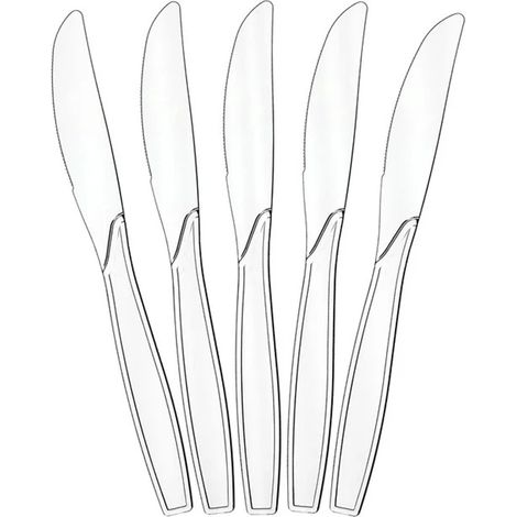 Couteaux En Plastique Jetables - Transparent - Haute Épaisseur - Pour Événements Et Usage Quotidien - Lot De 100 Pièces