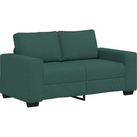 vidaXL Divano a 2 Posti Verde Scuro 120 cm in Tessuto