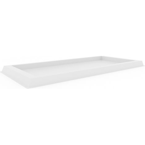 Sous-Pot rectangulaire 108,5x49 en résine pour jardinière mod. Matera Blanc