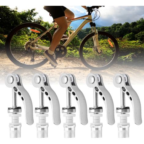 5 pièces de colliers de selle à blocage rapide en alliage d'aluminium durable pour vélo fixe universel, argenté (1/5)