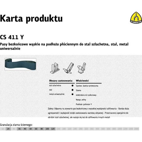 KLINGSPOR PASY BEZKOŃCOWE 50 460 gr. 120 CS411Y... /9szt.