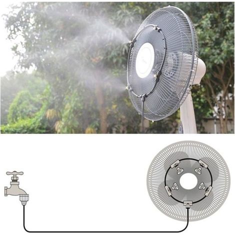 Fan of brumisation outdoor 16 inches System of cooling by brumisation 4 nozzle in brass For patio and garden (1/5)
