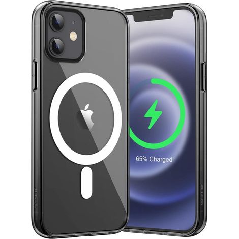 Handyhülle iPhone 12 12 Pro MagSafe Stoßfest Transparent Schwarz (1/5)