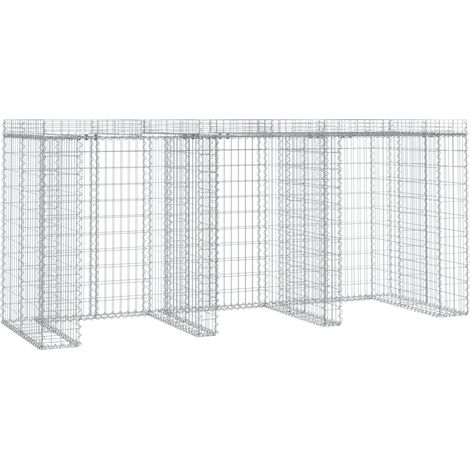 Maison Exclusive - Gabionen-Mülltonnenbox 270x91x120 cm Verzinkte