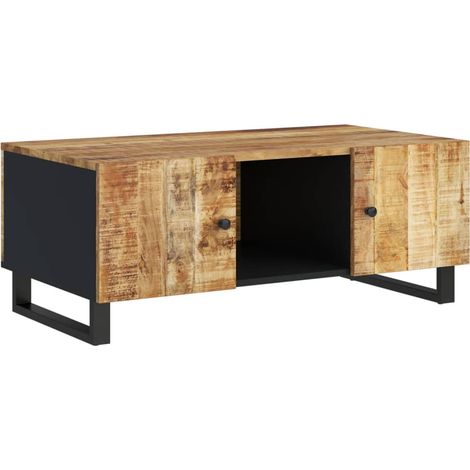 Mesa de centro madera maciza mango y contrachapada 100x54x40 cm vidaXL (1/5)