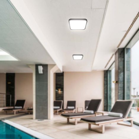 V-TAC VT-8618 Plafoniera LED Quadrata 1830lm 18W Cornice Nera 4000K IP44 - 76431