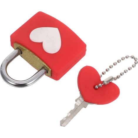 cadenas en métal en forme de cœur avec clé idéal pour (1/5)