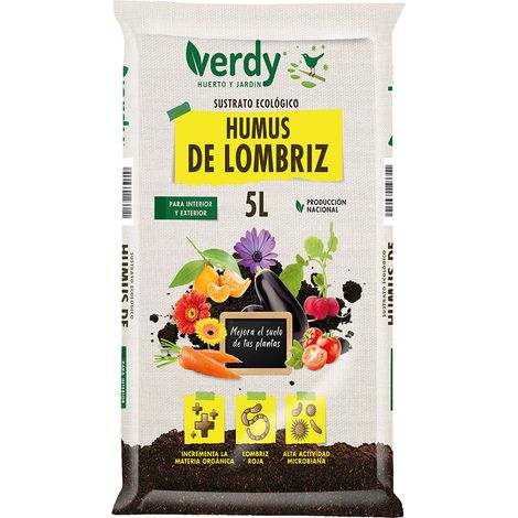 Sustrato humus de lombriz 5 l verdy