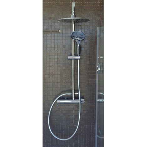 Colonna doccia con doccione effetto pioggia e doccetta