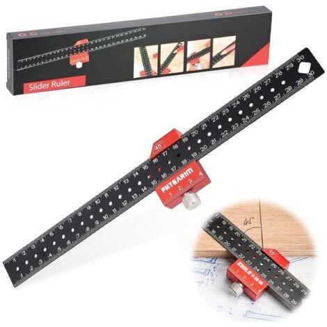 Carpenter's square 300mm, combination angle ruler, 45° and 90° marking template, combination square tool for DIY, tools and woodworking. (1/5)