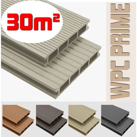 Listoni WPC 30m² per pavimentazione decking colore Cream listone 140x2200mm spessore 25mm (1/5)
