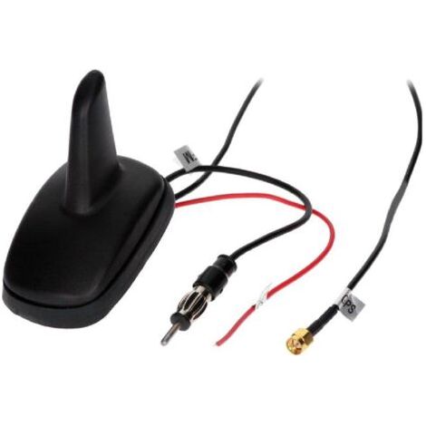 Antenne Aileron de requin AM FM GPS DIN SMA-A 12VDC RG174 (1/2)