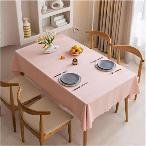 Nappe anti-taches 240x140 cm, imperméable, facile d'entretien, Rose