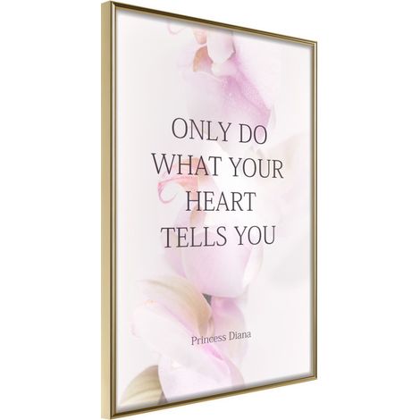 Affiche Murale Encadrée "Follow Your Heart I" 21 x 30 cm Or
