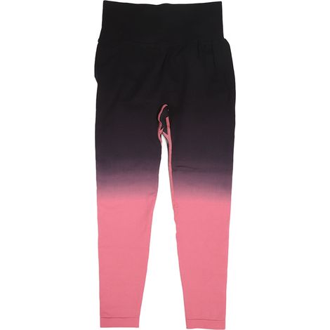 Legging yoga taille haute femme, effet liftant fessier, séchage rapide, dégradé noir rose (1/5)