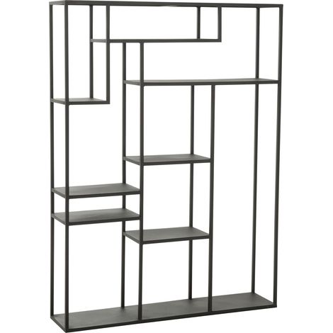 Etagère industrielle 110x25x150,5 cm en fer noir (1/5)
