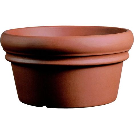 Conca Doppio Bordo in resina mezzo vaso 65 cm. Terracotta