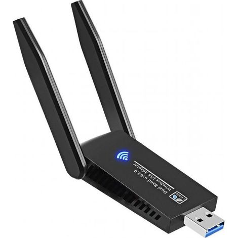 Clé WiFi 1300Mbps - Adaptateur Dualband - Antenne 5dBi - USB 3.0 - Installation facile (1/4)