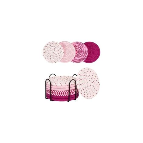 Lot de 8 tapis tissés — Protection contre l'induction — Rose — (1/5)
