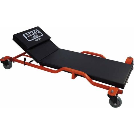 Bahco Rolliege – Max. Nutzlast 135 kg – Verstellbare Kopfstütze – 360° drehbare PVC-Räder – Geringe Unterfahrhöhe (1/2)