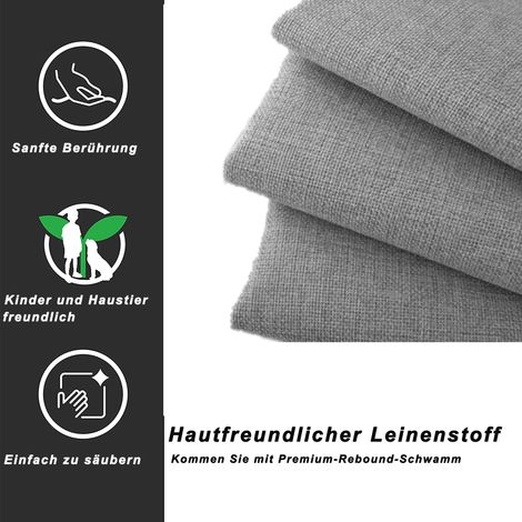 Lit enfant adulte 90x200 cm, lit coffre hydraulique en lin gris, sommier à lattes intégré, matelas non inclus, design scandinave moderne, idéal chambre (1/5)