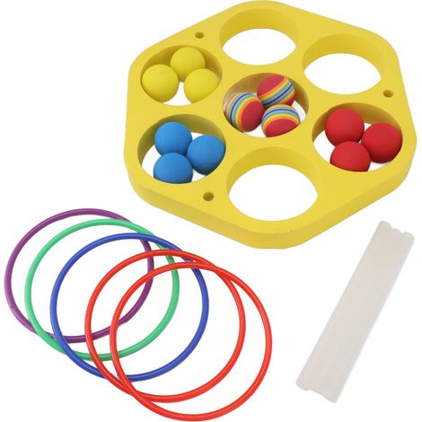 Jeu de lancer d'anneaux pour piscine, jouet flottant en mousse EVA avec balles pour enfants et adultes, sports aquatiques, fêtes en plein air, cercle hexagonal (1/5)