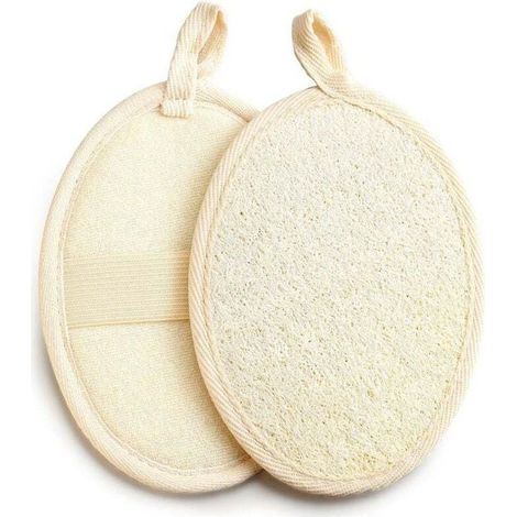 2 Pièces Eponge Loofah, Lavable Éponges en Luffa Naturel, Reutilisable Gants de Gommage Naturels en Loofah, Éponge Exfoliante en Luffa Naturel pour Spa, Cuisine, Visage Corps, le Bain (1/4)