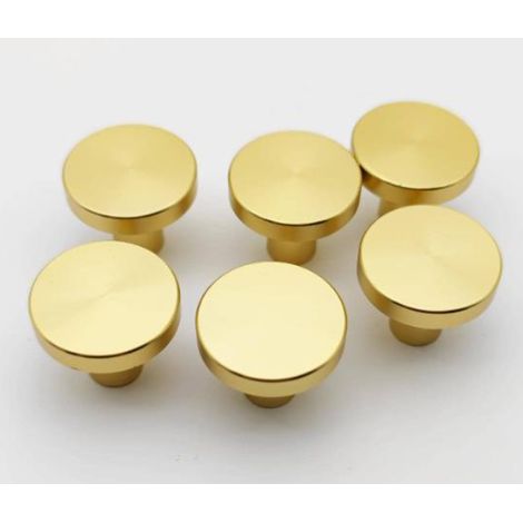 Sollbry 6 Pièces Poignee Meuble Dorée, 25 20 mm Boutons de Meubles en Or, Boutons Armoire Ronds, Poignet Tiroir en Doré, Poignee de Meuble,Bouton Tiroir (1/5)