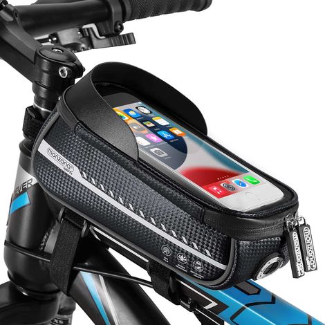 Monzana Borsa Portacellulare Universale da Bicicletta Borsello da Manubrio MTB Smartphone fino a 6,8'' Touchscreen Impermeabile Antiriflettente 3 Cinghie Vari Colori 20x11.5x11cm titan (de)