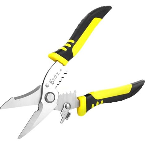 Pince à Dénuder Multifonction pour Électricien Coupe Câble Professionnel Ergonomique Grip Antidérapant Outil pour Dénuder Couper Sertir et Saisir les Fils Électriques (1/4)