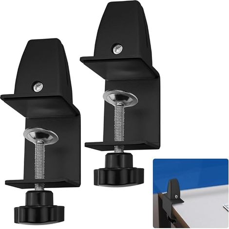 Pinces Verre Réglable en Alliage d'Aluminium Pince de Table en Plexiglas Support de Cloison Clip de Séparation d'Écran pour 32-40mm Cloison de Confidentialité Bureau Laboratoire Noir (1/5)