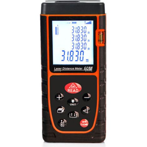 60m Laser Rangefinder – High Precision, Portable, Infrared, for Indoor Measurements – Red Electronic Ruler
