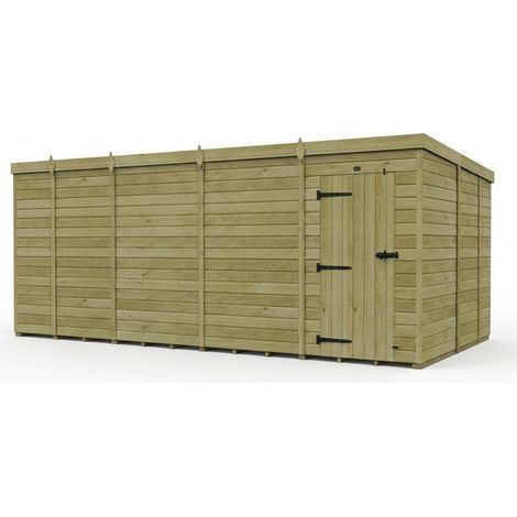 17ft x 9ft Pent Garden Shed Single Door No Windows - Pressure Treated Timber - L518 x W274 x H210 cm - Natural