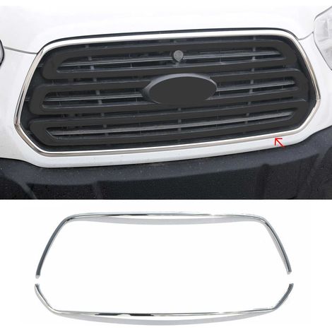Moulure de Grille de Calandre Compatible avec Ford Transit 2014-2023, Garniture Baguette de Calandre en Acier Inoxydable Argent