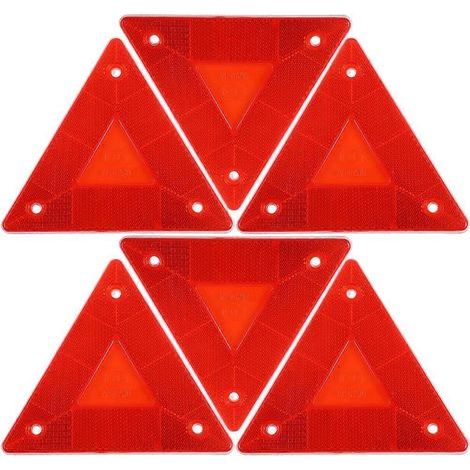 Lot de 6 réflecteurs triangulaires pour véhicules, panneaux de signalisation de sécurité, panneaux de signalisation triangulaires pour véhicules lents.-13X13CM-Red (1/3)