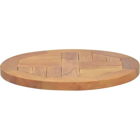 Plateau de table Design Moderne, Dessus de table de salle à manger, Bois de teck solide Rond 2,5 cm 40 cm OIB3262E (1/5)