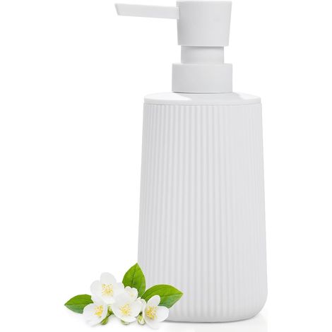 Dispensador de jabón blanco recargable, 500 ml, para encimera de cocina/baño, diseño sencillo. (1/5)