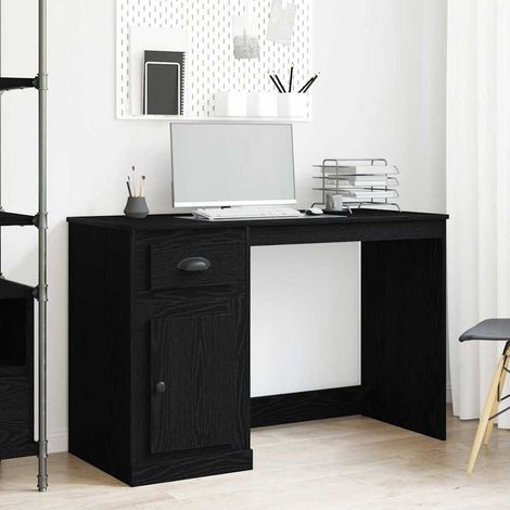 Schreibtisch mit Speicher Schwarz Eichen-Optik 50 x 115 x 75 cm