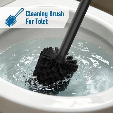 Brosse WC - Tête De Brosse 7 Cm - Manche En Acier Inoxydable 304 - Polypropylène - Pour Salle De Bain - 1 Pièce Avec 3 Têtes De Rechange (1/5)