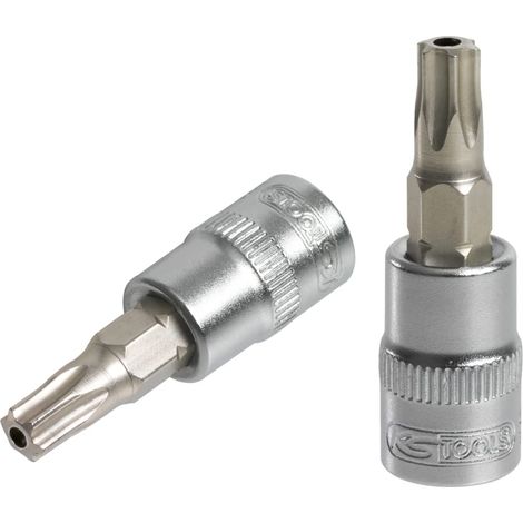 Douille tournevis TORX percé 1/4'', L.37 mm - T27 (1/2)