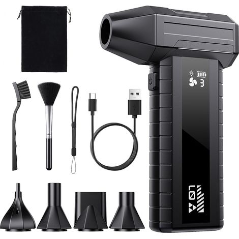 Souffleur à Air Comprimé sans Fil – Mini Souffleur PC Puissant 10500mAh, Air Duster Électrique 3 Vitesses avec Lumière LED, Rechargeable USB-C pour Clavier, Voiture, Appareil Photo, Maison (1/5)