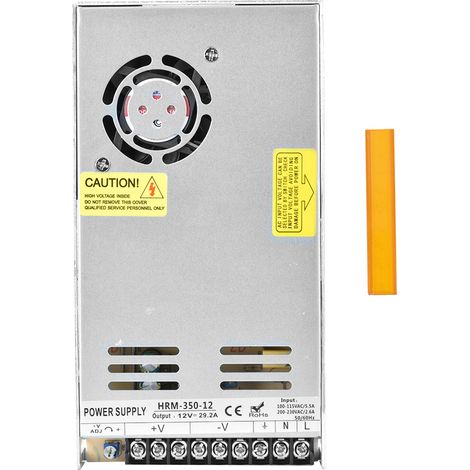 Convertisseur Alimentation LED - 350 W - Entrée 100-230 V CA - Sortie 12 V CC 29,2 A - Ultra Fin - Pour Bandes LED (1/5)