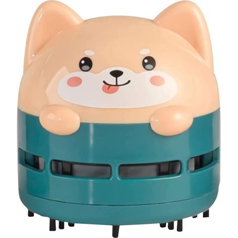 Mini Desktop Vacuum Cleaner, Portable USB Vacuum Cleaner for Office, Cute Cartoon Design, Swivel Duster (Green) (1/5)